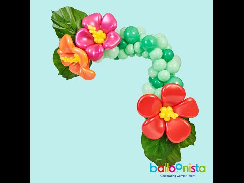 Видео: #112 Tropical Paradise. Как сделать цветы из воздушных шаров. Летнее оформление шариками. Арка