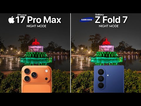 Видео: Сравнение тестов камер iPhone 17 Pro Max и Galaxy Z Fold 7 в ночном режиме
