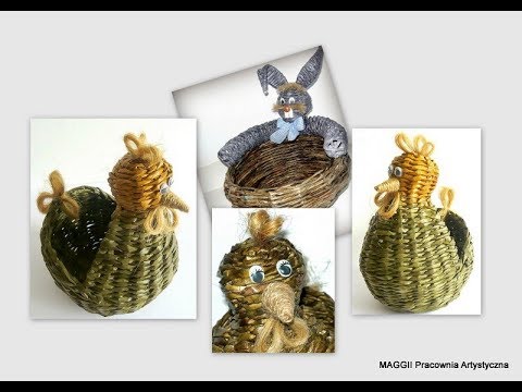 Видео: Бумага плетеная - Курица и кролик