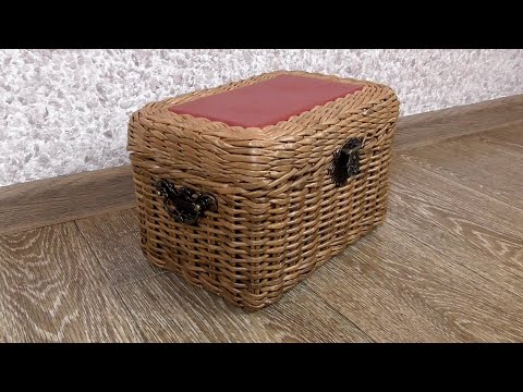 Видео: Сундучок из газетных трубочек/Chest made of newspaper tubes