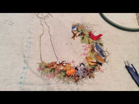 Видео: Отчёт #1. Dimensions. Рождественский венок с птичками.