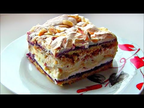 Видео: Торт  " Пани Валевская "  🍰  Вкусный песочный торт с безе и заварным кремом