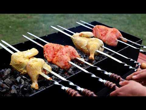 Видео: КУРИЦА ПОПОЛАМ. ШАШЛЫК НА УГЛЯХ