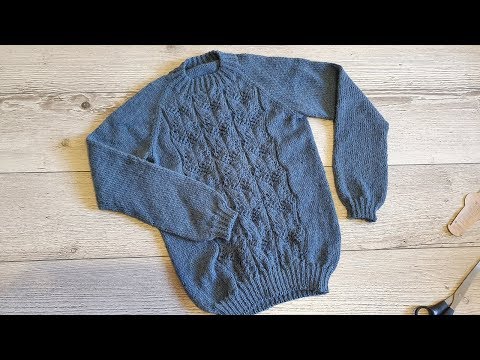 Видео: Расчет ростка. Росток 1-8 ряд. Джемпер регланом сверху с ажурным узором спереди. Часть 1