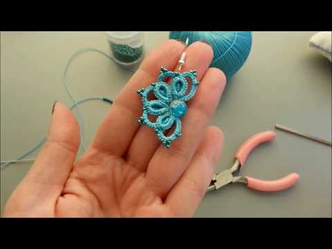 Видео: Мастер класс серьги фриволите. Фриволите иглой. Earrings needle tatting. Frivolité. Occhi.