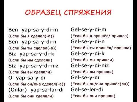 Видео: Аффиксы SE/SA и условное наклонение в турецком языке