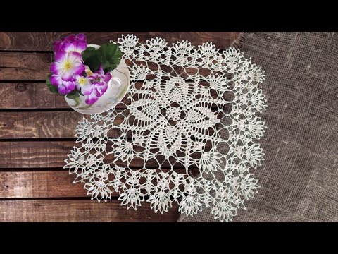 Видео: ОЧЕНЬ КРАСИВАЯ АЖУРНАЯ КВАДРАТНАЯ САЛФЕТКА КРЮЧКОМ. ЧАСТЬ 1