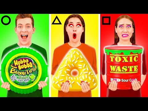 Видео: Геометрический Челлендж с Едой | Сумасшедший Челлендж с TeenTeam Challenge