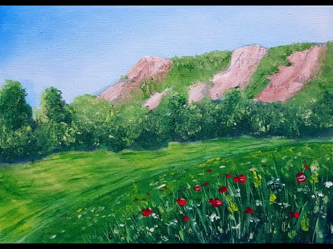 Видео: Горски пейзаж с маслени бои