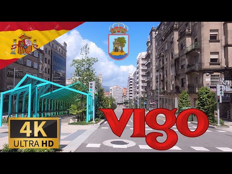 Видео: DRIVING VIGO, Провинция Понтеведра, ГАЛИСИЯ, ИСПАНИЯ I 4K 60 кадров в секунду