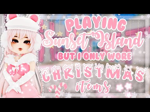 Видео: Играю в SUNSET ISLAND, но на мне только рождественские вещи ❄️🌷🎄 | Royale High Roblox