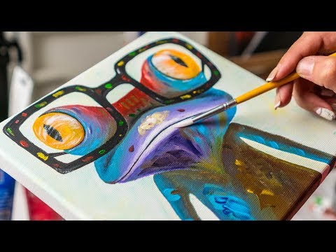 Видео: Цветная Лягушка - Рисование акрилом / Homemade Illustration (4k)