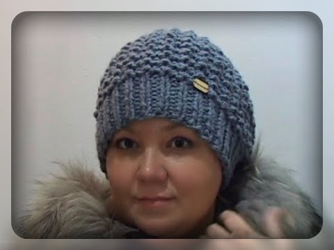 Видео: Шапка - беретка спицами
