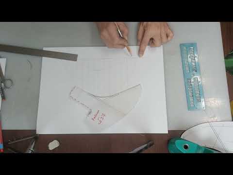Видео: Ботинок с резинками сбоку и вытяжной союзкой ( "Челси" ). Построение детали кроя союзки.