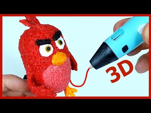 Видео: Как сделать птичку Реда из Энгри Бердз 3D ручкой. Angry Birds Movie DIY.