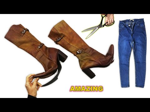 Видео: Не выбрасывайте старые кожаные ботинки! Невероятная идея переработки!