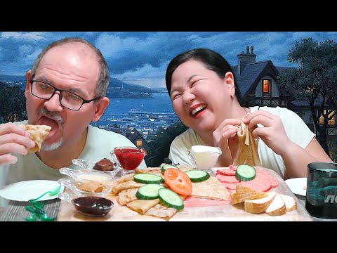 Видео: Мукбанг Блины / Говорилка. Анекдоты от Алексея/ Mukbang Pancakes