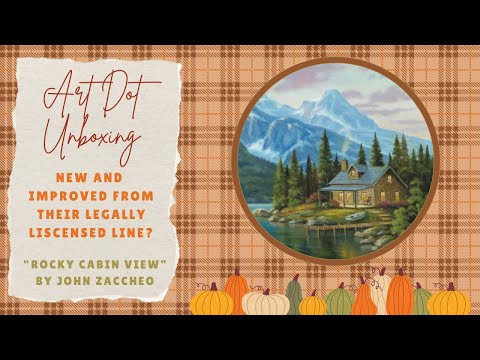 Видео: Распаковка алмазной картины || Новое и улучшенное от ArtDot || «Вид на скалистую хижину» Джона За...