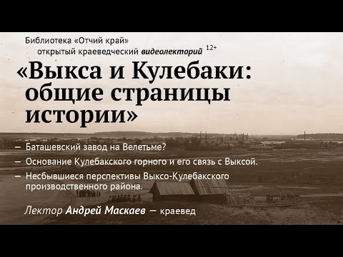 Видео: Кулебаки и Выкса. Общие страницы истории. Краеведческий лекторий