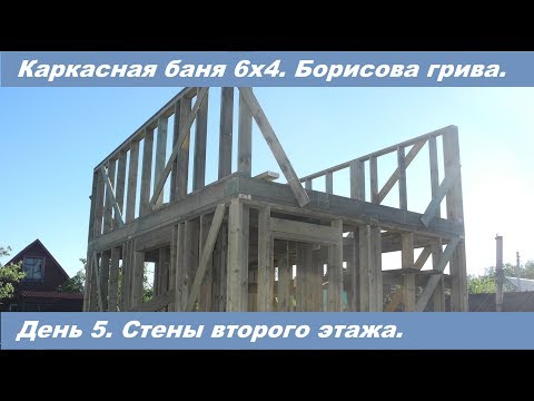 Видео: Строительство каркасной бани 6х4 вместе с заказчиком. День 5.