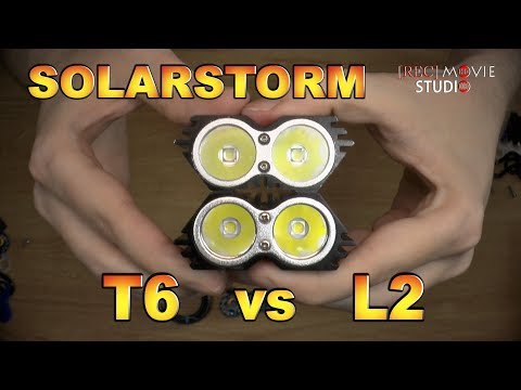 Видео: Solarstorm X2 сравнение светодиодов T6 vs L2 (часть 2)