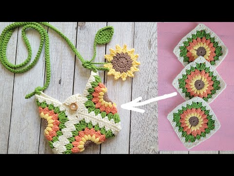 Видео: 🤩ВЯЖЕМ СУМКУ ВСЕГО ИЗ ТРЁХ КВАДРАТОВ💖crochet bag👍Häkeltasche