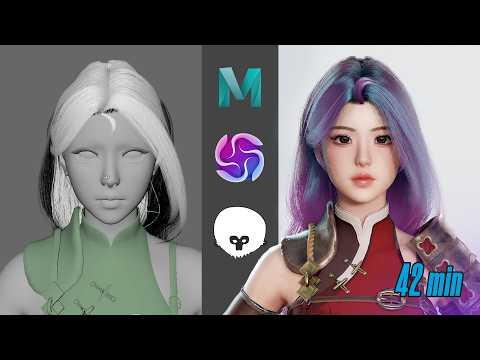 Видео: СОЗДАНИЕ ДЛИННЫХ ВОЛОС - БЕЗ УСКОРЕНИЯ, БЕЗ XGEN, за 42 минуты!