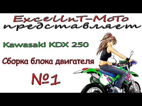 Видео: Kawasaki KDX 250 сборка блока двигателя