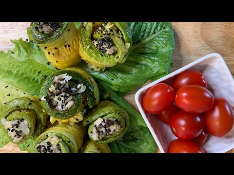 Видео: Почему бы не взять в начинку грибы и рис!Рулетики из цукини (кабачка)!🌹