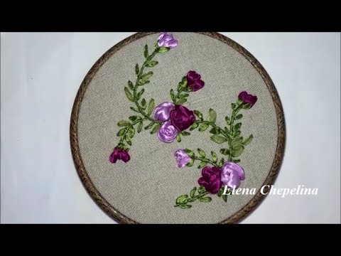 Видео: Как просто вышить розочки атласной лентой