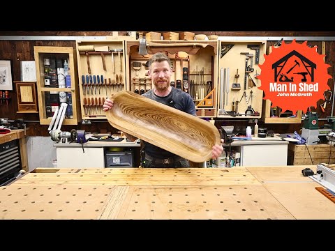 Видео: Декоративная миска из ирландского дуба для теста. Центральная часть стола.