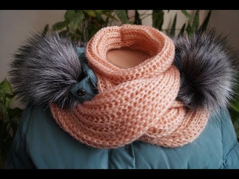 Видео: Вязаный снуд (хомут) плюс теплое горлышко.