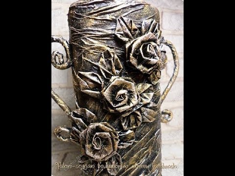 Видео: Розы для декора из скотча. Мастер класс