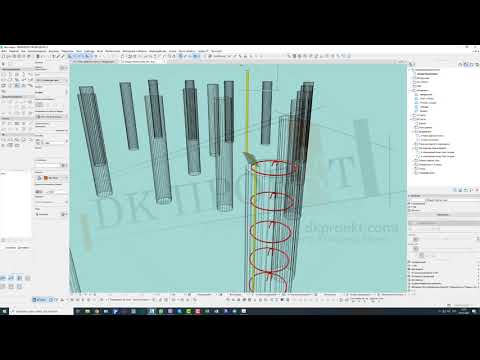 Видео: Армирование ростверка и свай плагином Reinforcement, Archicad 22