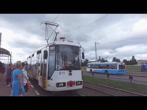 Видео: Трамвай №3 (Витебск 2017). Петруся Бровки - Улица Гагарина.
