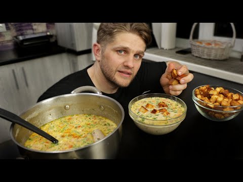Видео: Всё для Вас! Сырно - грибной суп с куринными крылышками! Вкусно, ароматно! Невозможно оторваться!!!