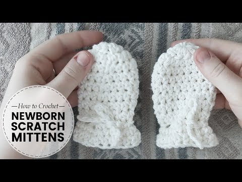 Видео: Как связать крючком детские варежки-царапки для новорождённых для начинающих — бесплатная схема в...