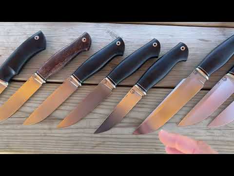 Видео: ПРОДАЖА. Много рабочих ножей в наличии от Кузницы Медведь | Ножи из Х12МФ, PGK, Elmax