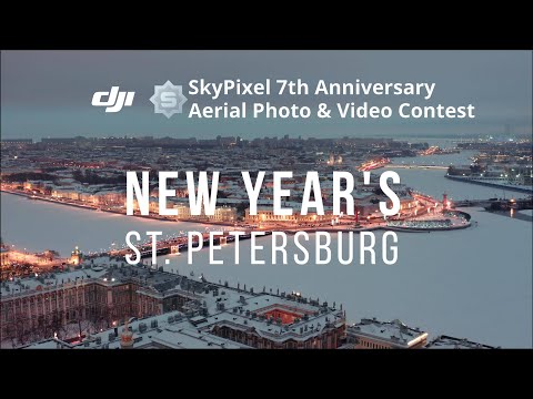 Видео: Новогодний Санкт-Петербург, аэросъемка с дрона/ New Year's Saint-Petersburg, aerial view