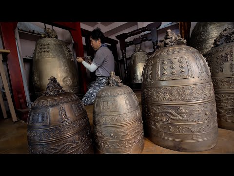 Видео: Процесс изготовления буддийских колоколов мастером с 40-летним опытом. Корейский колокольный завод.
