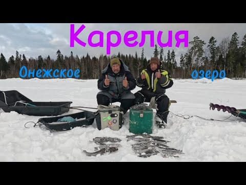 Видео: Онежское озеро рыбалка на льду.