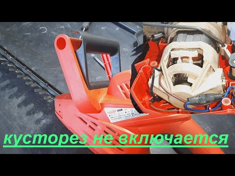 Видео: Кусторез Hecht 608 не включается - ремонт.