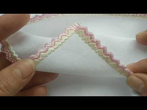 Видео: Обробка краю сердечками з прямих стібків|Hardanger embroidery|