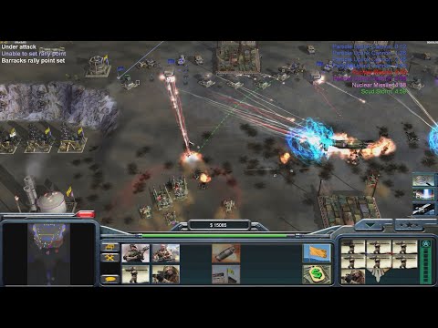 Видео: Супероружие США - Command & Conquer Generals Zero Hour - Сложный игровой процесс 1 против 7