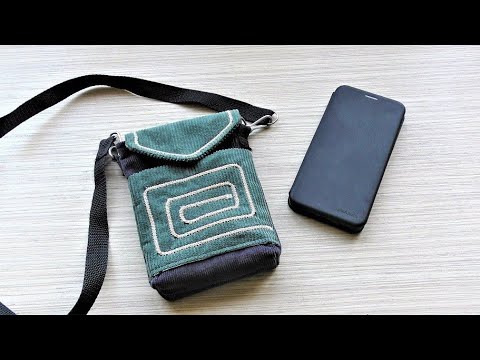 Видео: #DIY/ ЛЕГКО и БЫСТРО ШЬЕМ СУМКУ для ТЕЛЕФОНА/ МК/ Simple smartphone bag/ DIY包