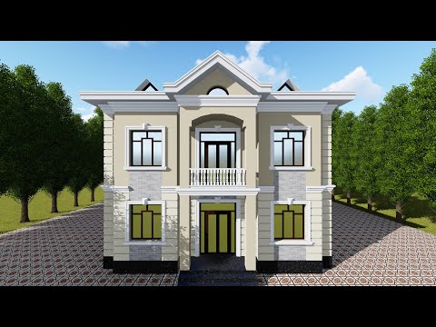 Видео: 11x12 double story house ikki qavatli uy двухэтажный дом hi tech modern house