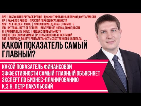 Видео: Показатели финансовой эффективности PP, DPP, NPV, IRR, PI, ROI, ROE. Какой показатель самый главный?