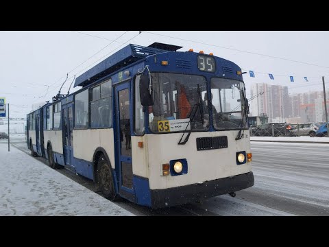 Видео: Троллейбус, маршрут №35 ЗиУ-683БМ1 б.1116 (07.02.2021) Санкт-Петербург