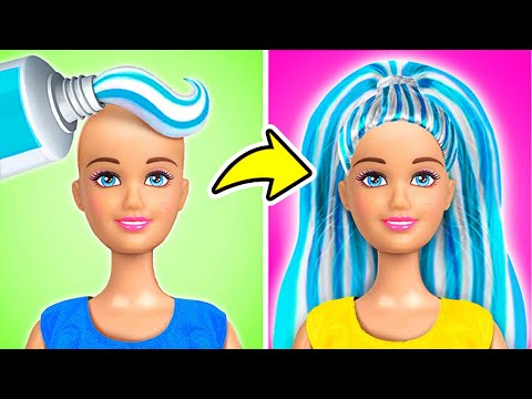 Видео: Крутые поделки для Барби | Экстремальное преображение твоей куклы