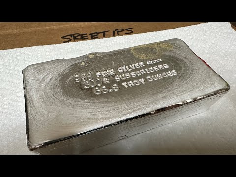 Видео: 2-килограммовый слиток чистого серебра. 300 тыс. подписчиков.